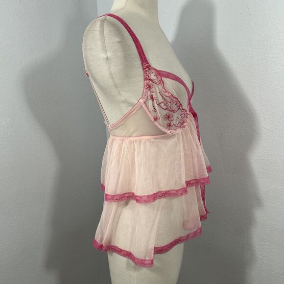 Victorias Secret Cami Tank Top Womens‎ 36C Pink Tiered Babydoll - Picture 4 of 7